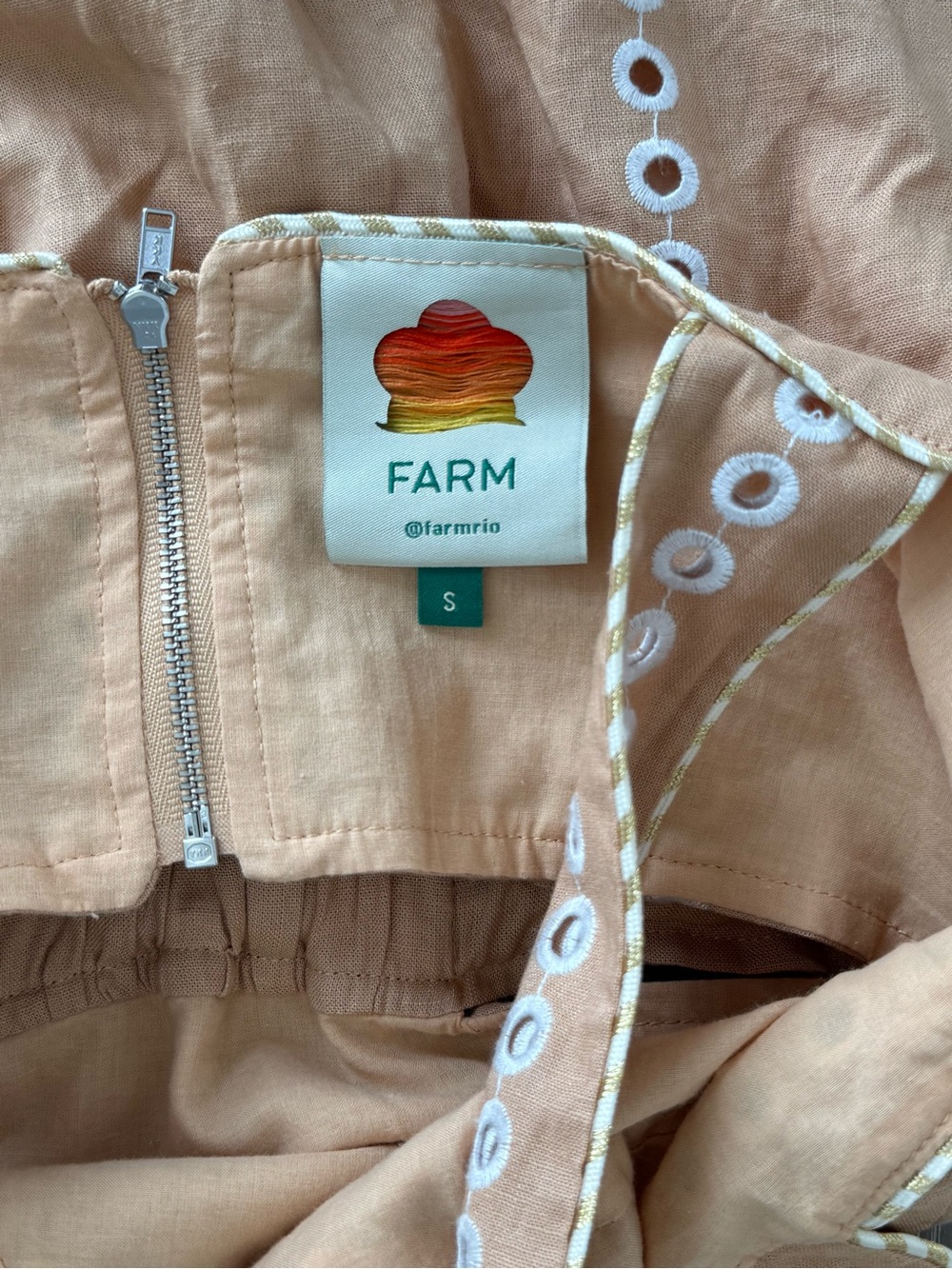 FARM Rio Peach Eyelet-Trim Maxi Dress - Picture 9 of 11